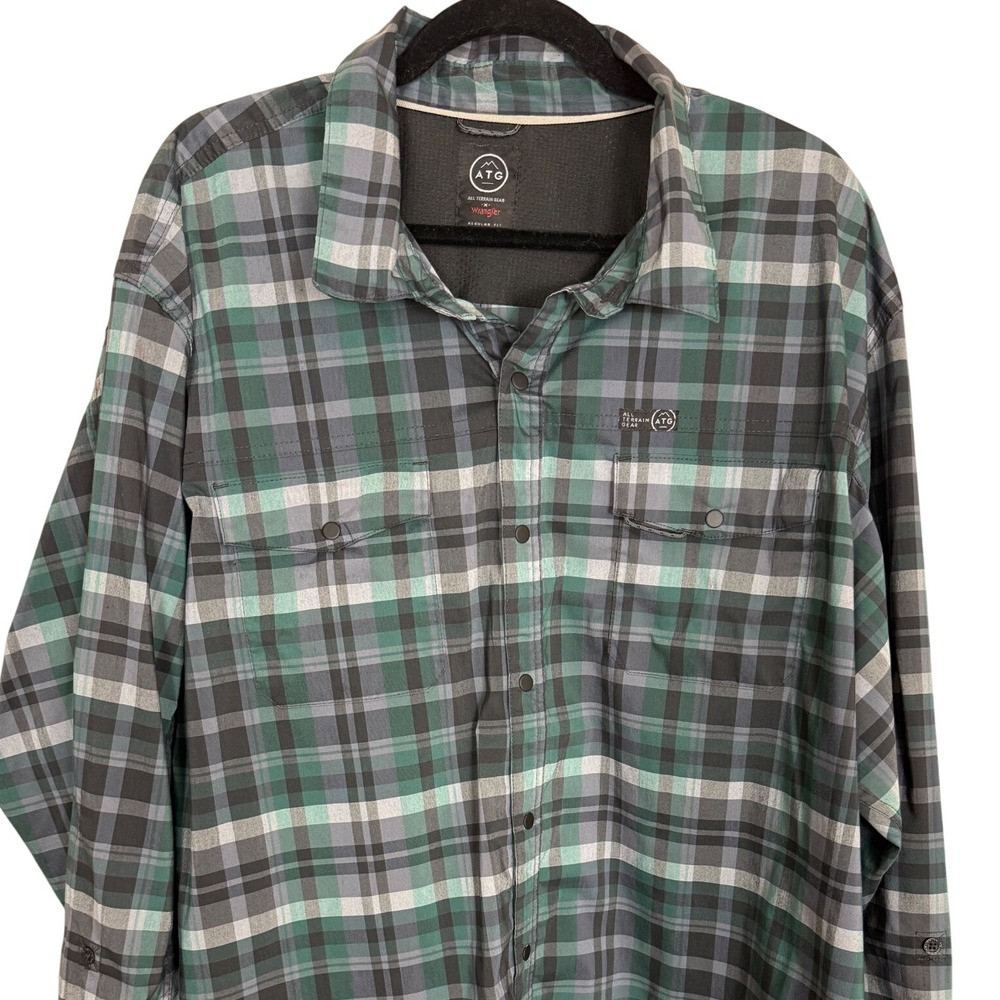 ATG Wrangler Plaid Shirt All Terrain‎ Gear Button Up Long Sleeve 3XLT